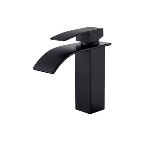 Torneira Cascata Banheiro Preta Monocomando Misturador