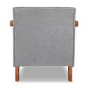 Ver imagem 6 de Kit 02 Poltronas Decorativa Natália Linho Base em Madeira Castanho - Pallazio