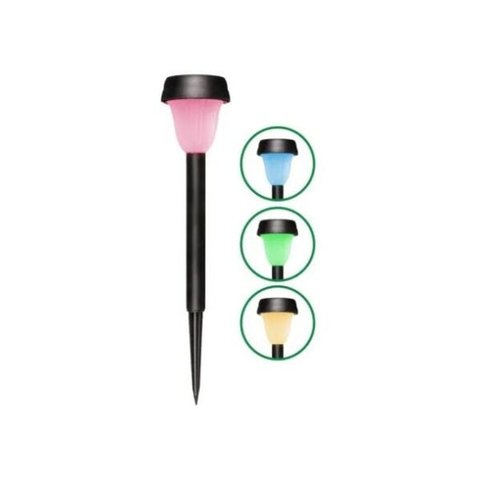 Luminária Espeto Solar Jardim LED 3Lumens Multicor Abs