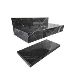 Bancada para Banheiro de Porcelanato 80cm sem Cuba + Prateleira Preto Nero - 2