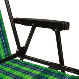 Cadeira de Praia Alta Aço xadrez Oliva Mor:Verde+Preto - 4