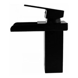 Torneira Lavatório Banheiro Cascata Black Misturador Monocomando Bica Baixa T103-06 Preto Luuk Young - 6