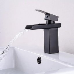 Torneira Lavatório Banheiro Cascata Black Misturador Monocomando Bica Baixa T103-06 Preto Luuk Young - 2