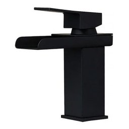 Torneira Lavatório Banheiro Cascata Black Misturador Monocomando Bica Baixa T103-06 Preto Luuk Young - 8