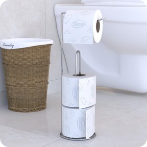 Suporte Para Papel Higiênico De Chão Papeleira Cromada ARM