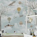 Ver imagem 2 de Papel de parede infantil balãozinho e aviãozinho para quarto de bebê M² VR14