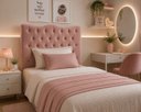 Ver imagem 3 de Cabeceira Espanha Solteiro Estofada Capitonê 90 cm Suede:Rose