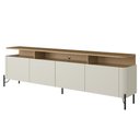 Ver imagem 5 de Rack para Sala de Estar Tv 75 Pol 4 Portas 180cm Pés Preto Clio I03 Louro Luna - Lyam