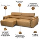 Ver imagem 4 de Sofá Retrátil Reclinável para Sala 3 Lugares 240cm Livorno L06 Couro Camel - Lyam Decor