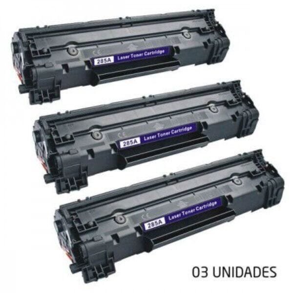 3 Toner Para Impressora Hp P1102w M1132 M1130 P1006 P1005 M1522 P1606 P1600 P1566 Compatível