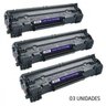 3 Toner Para Impressora Hp P1102w M1132 M1130 P1006 P1005 M1522 P1606 P1600 P1566 Compatível - 1