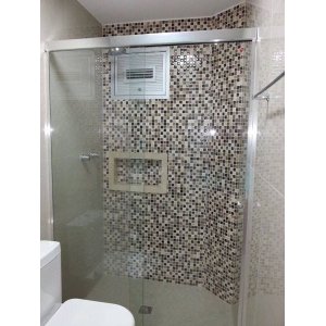 Box de Vidro para Banheiro 1,90x1,10m 8mm Cromado