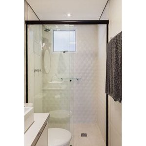 Box de Vidro para Banheiro 1,90x1,10m 8mm Preto