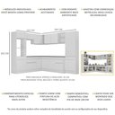 Ver imagem 4 de Armário de Cozinha Completa de Canto com Rodapé Veneza Multimóveis MP2082.891 Branco
