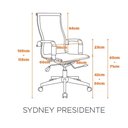 Ver imagem 3 de Cadeira de Escritório Presidente em Tela e Base Cromada Cor:cinza