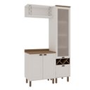 Ver imagem 5 de Conjunto de Banheiro Modulado 100% MDF Americano 3 Peças com Armário de Vidro Iluminata Branco/Ébano