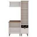 Ver imagem 4 de Conjunto de Banheiro Modulado 100% MDF Americano 3 Peças com Armário de Vidro Iluminata Branco/Ébano