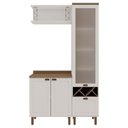 Ver imagem 2 de Conjunto de Banheiro Modulado 100% MDF Americano 3 Peças com Armário de Vidro Iluminata Branco/Ébano