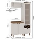 Ver imagem 3 de Conjunto de Banheiro Modulado 100% MDF Americano 3 Peças com Armário de Vidro Iluminata Branco/Ébano