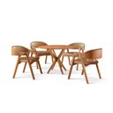 Ver imagem 3 de Conjunto de Mesa Redonda 100cm com 4 Cadeiras Gaia Yescasa Marrom/Caramelo/Freijó