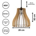 Ver imagem 4 de Luminária Teto tipo Pendente AQUILES MDF - Completa - Cor: Marrom