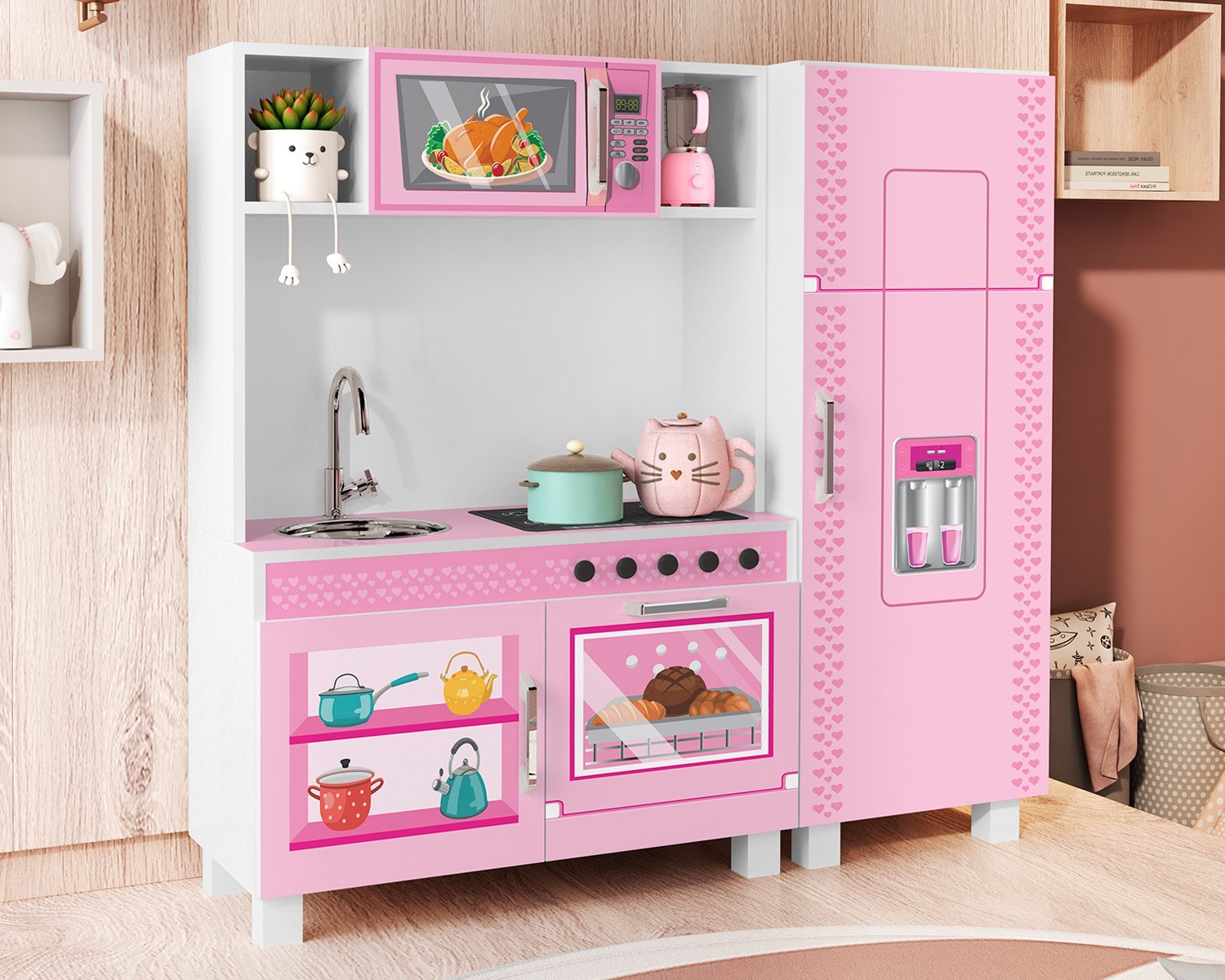 Cozinha Infantil Brinquedo Kit Criança Completa Fogão Menina