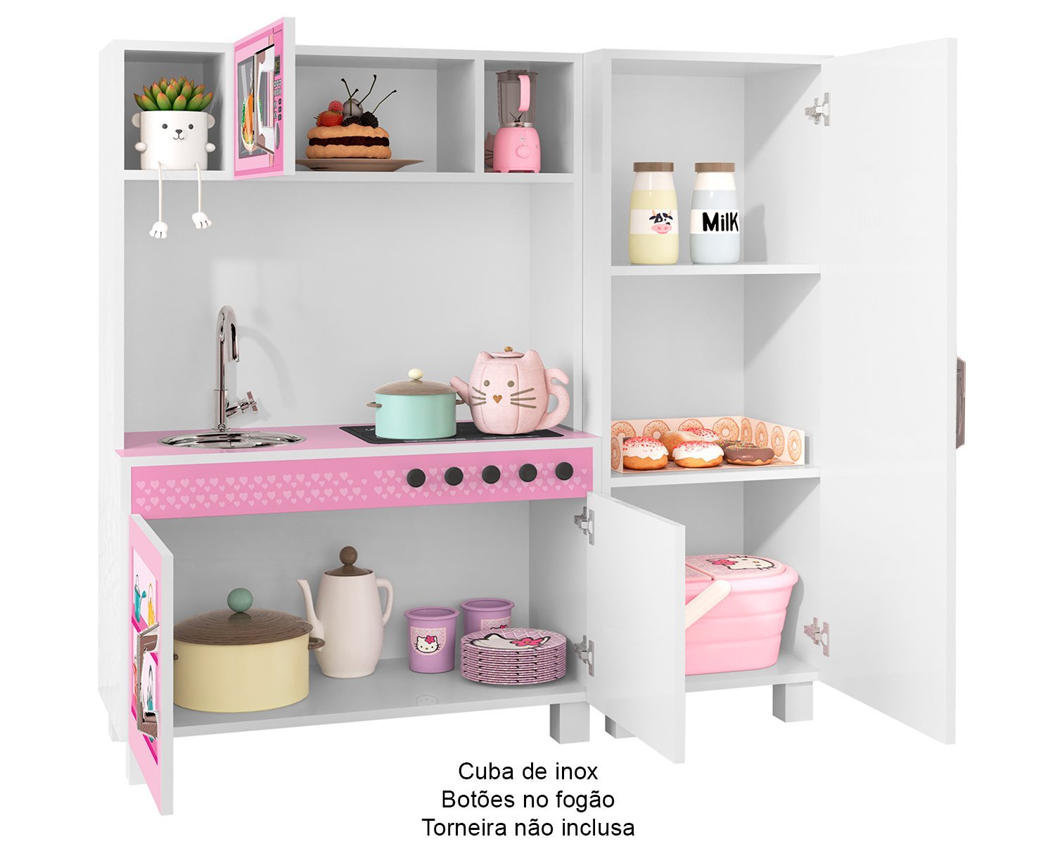 Cozinha Infantil Brinquedo Kit Criança Completa Fogão Menina