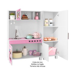 Cozinha Infantil Completa Charme de Brinquedo em Mdf Rosa - 5