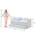 Ver imagem 5 de Sofá Cama Solteiro com Colchões Ditália Cama Auxcm-08 Branco