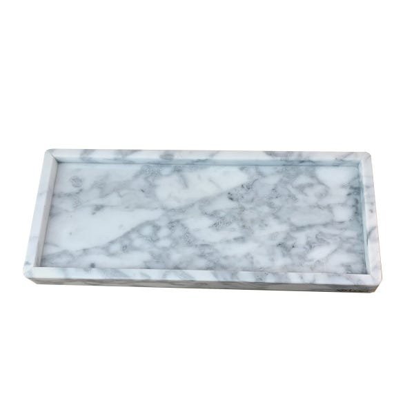 Bandeja de Marmore Carrarara Branco Para Lavabo 13x32 cm - 1