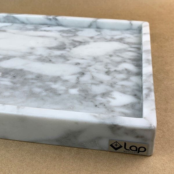 Bandeja de Marmore Carrarara Branco Para Lavabo 13x32 cm - 3