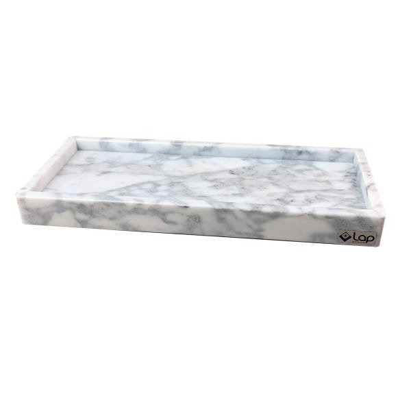 Bandeja de Marmore Carrarara Branco Para Lavabo 13x32 cm - 2