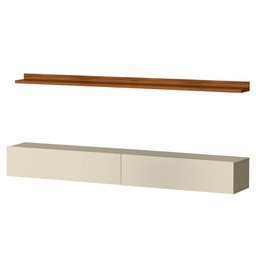 Bancada Suspensa e Prateleira 197cm Slat M20 Cinamomo/off - Mpozenato - 6