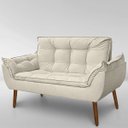 Ver imagem 3 de Poltrona Decorativa Opala Namoradeira C/fibra Siliconada Suede Bege-casa da Poltrona