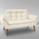 Ver imagem 2 de Poltrona Decorativa Opala Namoradeira C/fibra Siliconada Suede Bege-casa da Poltrona