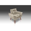 Ver imagem 2 de Poltrona Decorativa Opala com Fibra Siliconada Suede Bege - Pandora Decor - Casa da Poltrona