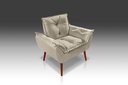 Ver imagem 2 de Poltrona Decorativa Opala com Fibra Siliconada Suede Bege - Pandora Decor - Casa da Poltrona