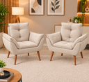 Ver imagem 1 de Kit com 2 Poltronas Opala Sala Quarto Clinica Bege