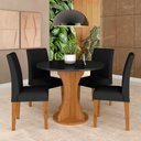 Ver imagem 1 de Mesa Redonda Com 4 Cadeiras Pérsia 0,9 Cin/pre/pre - Móveis Arapongas Cinamomo/preto/preto 06