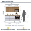 Ver imagem 4 de Cozinha Completa Modulada 4 Peças 5 Portas 4 Gavetas Norten Marrom/Branco/Nature