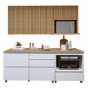 Ver imagem 3 de Cozinha Completa Modulada 4 Peças 5 Portas 4 Gavetas Norten Marrom/Branco/Nature