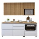 Ver imagem 2 de Cozinha Completa Modulada 4 Peças 4 Portas 5 Gavetas Norten Marrom/Branco/Nature