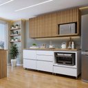 Ver imagem 1 de Cozinha Completa Modulada 4 Peças 5 Portas 4 Gavetas Norten Marrom/Branco/Nature