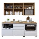 Ver imagem 6 de Cozinha Completa Modulada 4 Peças 5 Portas 4 Gavetas Norten Marrom/Branco/Nature