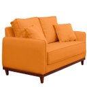 Ver imagem 2 de Sofa Sena 2 Lugares Base de Madeira para Sala Hotel Linho Terra Cota