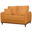 Ver imagem 3 de Sofa Sena 2 Lugares Base de Madeira para Sala Hotel Linho Terra Cota
