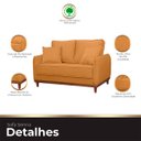 Ver mais imagens de Sofa Sena 2 Lugares Base de Madeira para Sala Hotel Linho Terra Cota