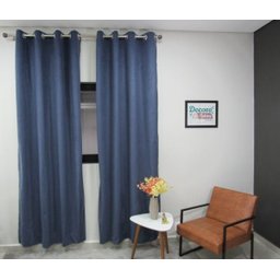 Cortina Corta Luz Veludo 2,70larg x 2,60alt Petróleo - Sala/Quarto D&C (2 pçs) - 1