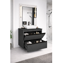 Ver imagem 2 de Kit Gabinete Banheiro Aço 60cm Lavabo Cuba e Espelheira Luxo:preto