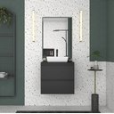 Ver imagem 3 de Kit Gabinete Banheiro Aço 60cm Lavabo Cuba e Espelheira Luxo:preto